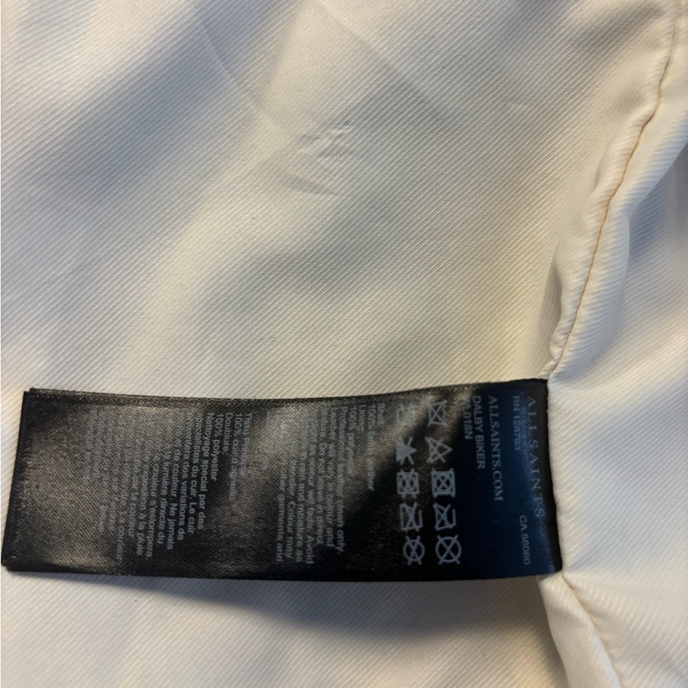 All Saints Off-White Leather Jacket - Picture 4 of 4